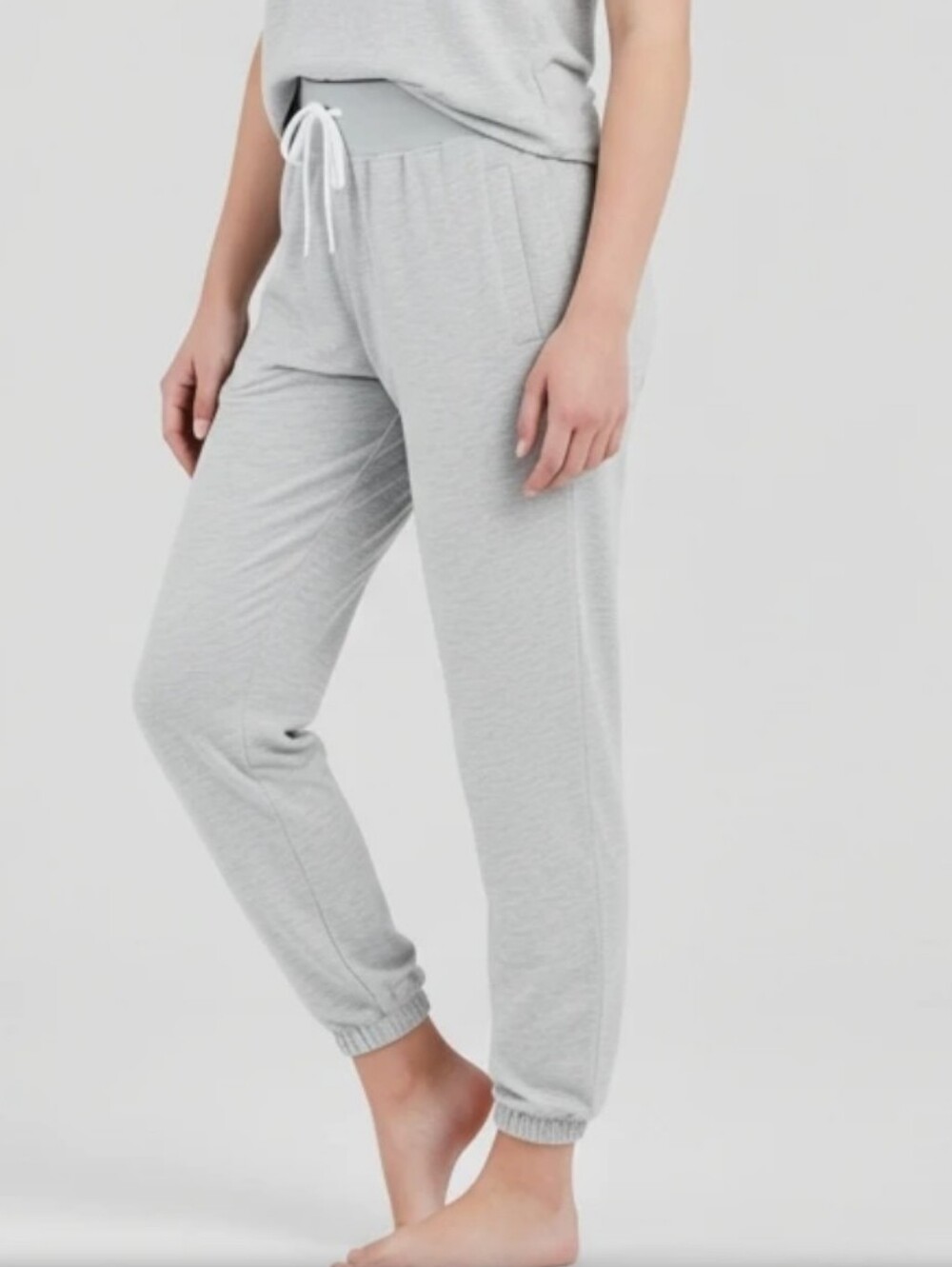Leallo Light Tan Women's Jogger Pants - Comfort Lounge Fit Size M 100% Cotton